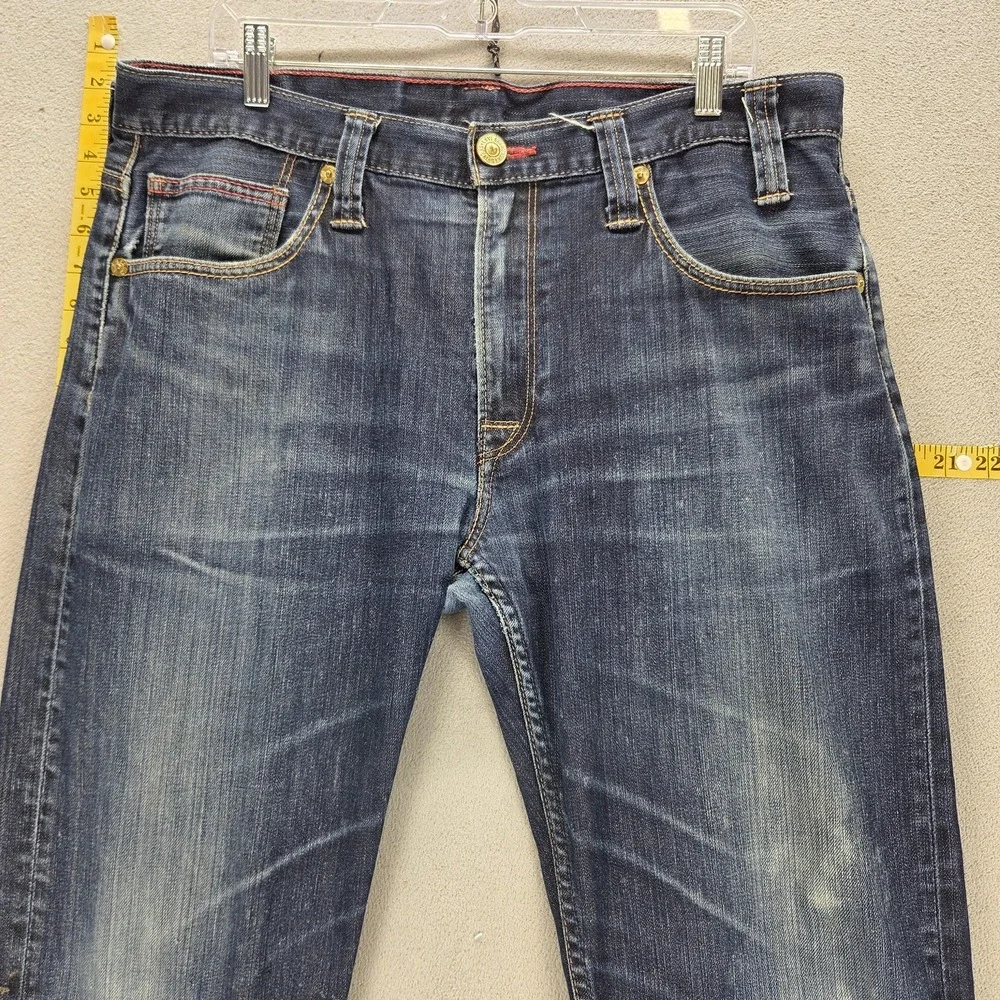 Levis 504 Jeans Mens Blue Straight Regular Red Label Fit Zip Fly Fits 36x30